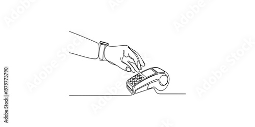 Hand swiping a card on a payment terminal swipe transaction shopping checkout online store retail