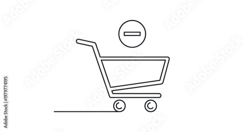 Shopping Cart Remove Icon - Delete Item From Basket Concept