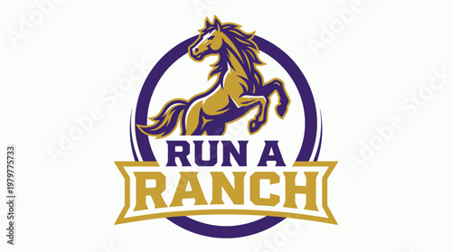 Run a Ranch logo featuring a leaping horse inside a circle with text.