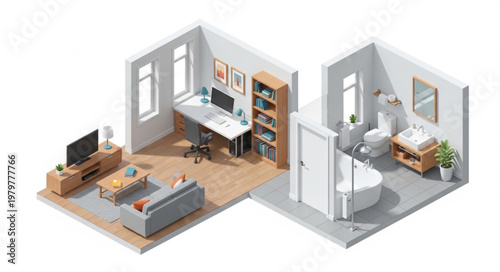 Modern apartment interior design.