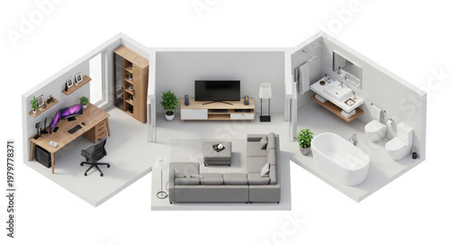 Modern apartment interior design.