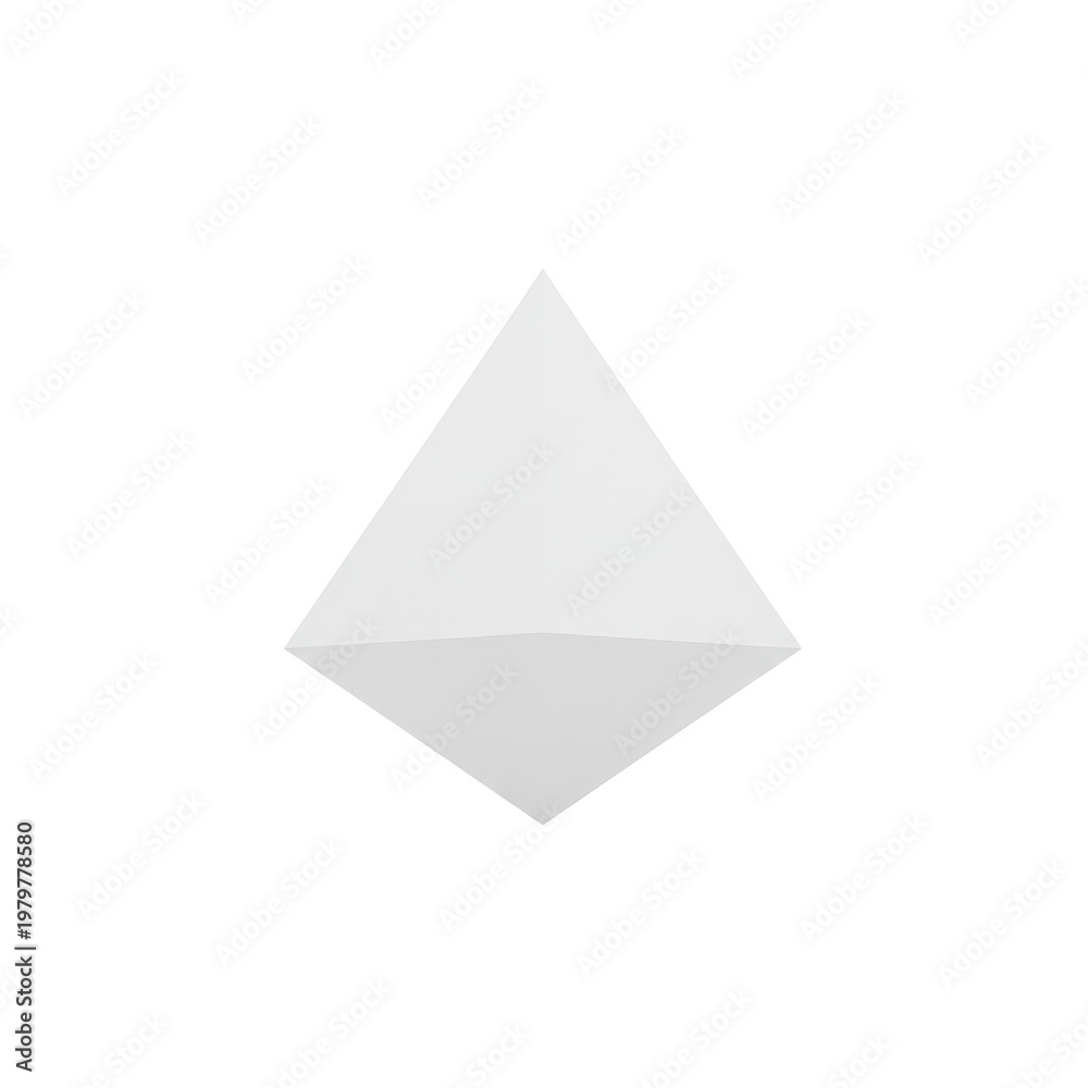 Fototapeta premium Abstract White Geometric Octahedron Figure