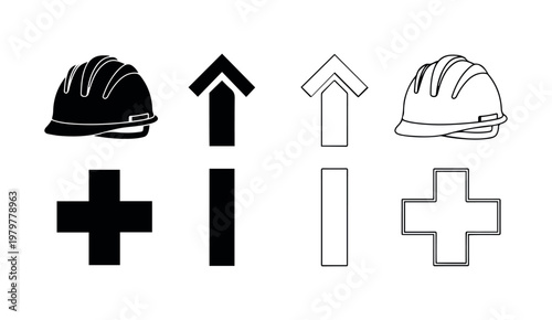 Print World most common different type of safety helmet vector
