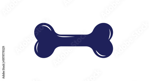 Blue Dog Bone Icon Isolated on White Background, Simple Vector Illustration
