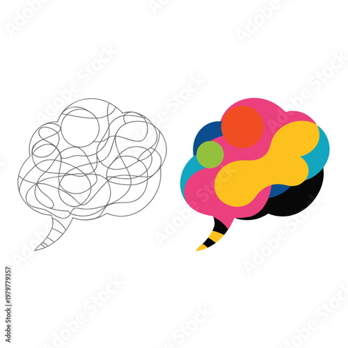 Colorful brain hemisphere with neural network and vibrant lobes