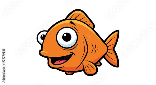 Happy Cartoon Goldfish Illustration