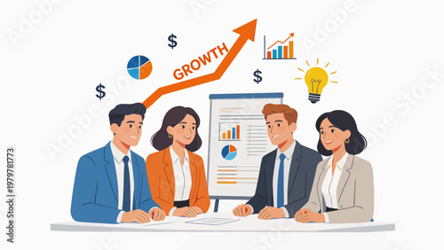 Business team growth meeting