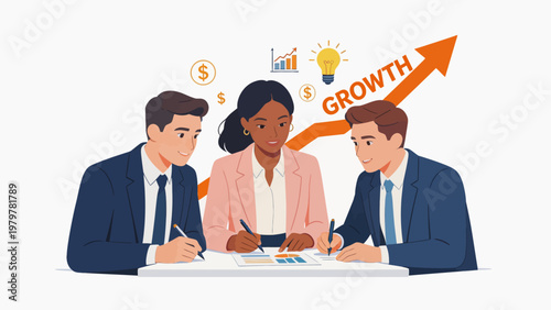 Business team discussing growth