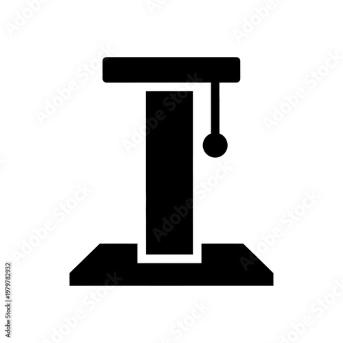 Cat Scratching Post Solid Black Vector Silhouette Icon for Feline Play and Pet Furniture