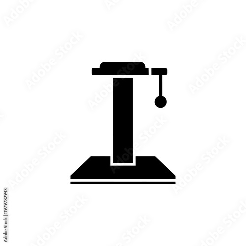 Feline Scratching Post Solid Black Vector Silhouette for Indoor Cat Entertainment Concepts