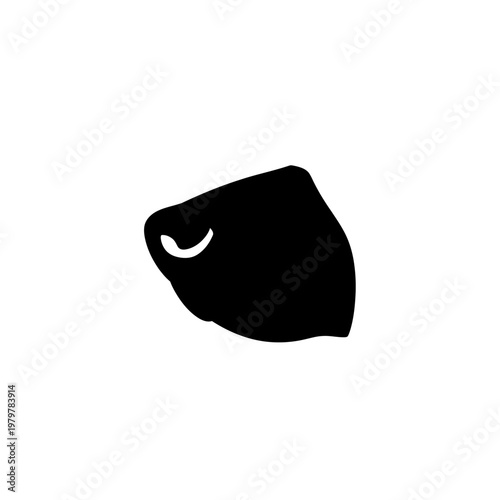 Dog Muzzle Solid Black Vector Silhouette Icon for Safe Pet Handling and Animal Restraint