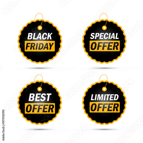 new Black friday special offer best offer limited offer label tags badge design
