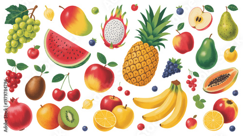 fruits and vegetables seamless pattern