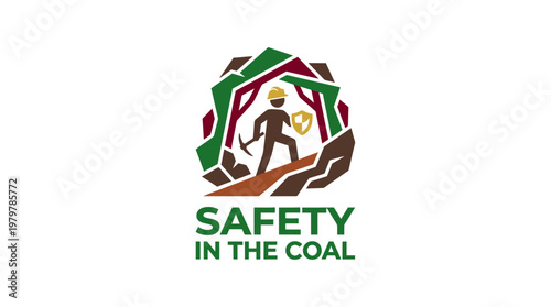 Coal Mining Safety Logo Protecting Workers