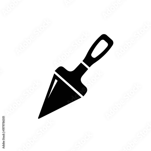Simple Garden Dibber Silhouette Icon, Flat Vector Tool for Seed Planting and Soil Cultivation