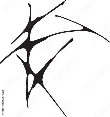 Abstract Black Tribal Sigil Symbol with Sharp Spikes