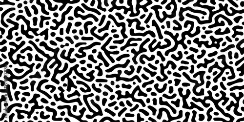 Seamless leopard skin fur texture design featuring a vintage pattern for textile fabric print and decorative wallpaper ornament with black geometric line art