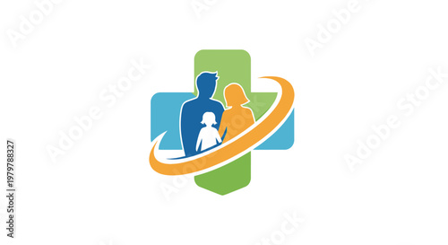 Medical health care family concept logo design
