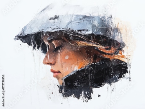 Woman in hat artistic portrait elegant painting captures a woman adorned with a stylish hat showcasing artistic skill and detailed brushwork