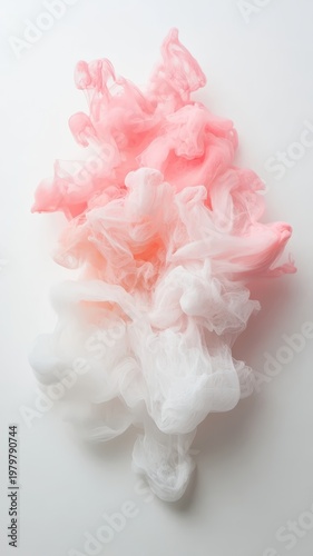 Pile of pink and white smoke a swirling mass of pink and white smoke creating an ethereal and abstract visual effect