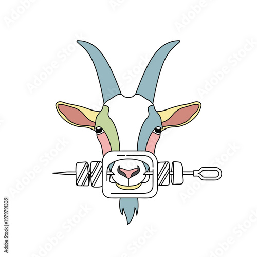 Goat Meat Barbecue Skewered Animal.