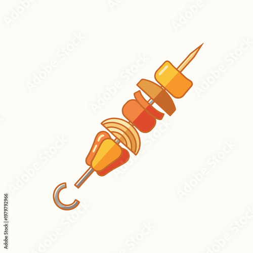 Colorful illustration of a kebab.