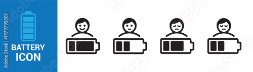 Modern battery energy icons collection. Battery vector illustration
