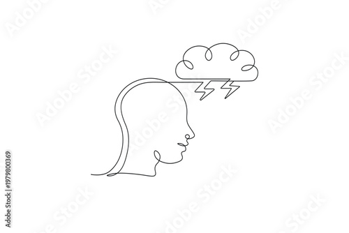 Cloud computing icon continuous one line drawing style for modern technology branding
