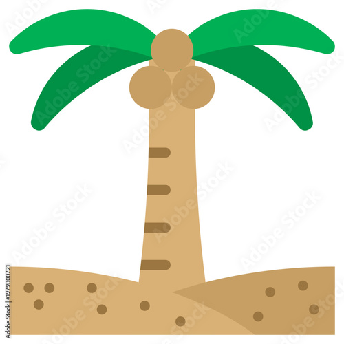 Palm Tree icon, Flat design style vector illustration