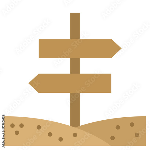 Beach Signpost icon, Flat design style vector illustration