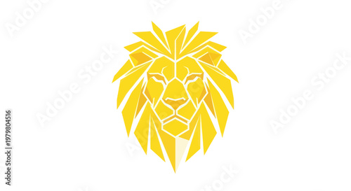 Geometric Lion Head Logo, Abstract Animal Symbol, Royal Power Emblem