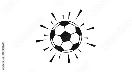 Black and white soccer ball graphic.
