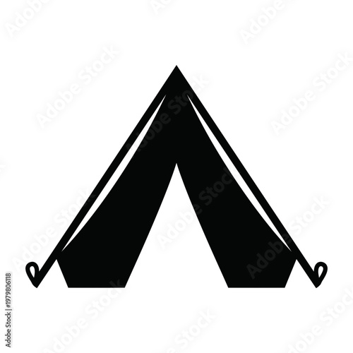 Camping tent icon for outdoor adventure and travel