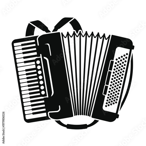 Accordion musical instrument icon illustration
