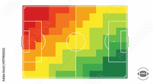 Heatmap analysis of soccer field strategy.