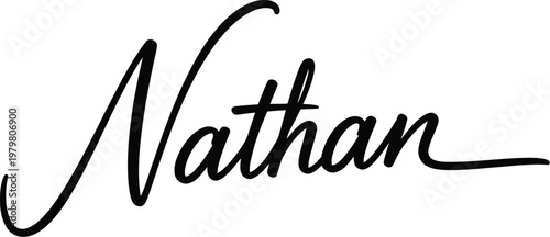 A handwritten signature of the name Nathan in black ink on a white background