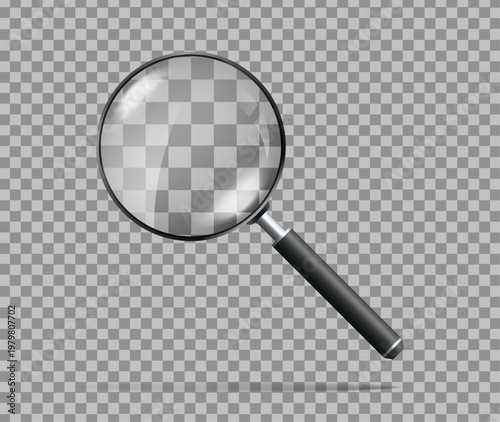 Realistic Magnifying Glass Icon Mockup Vector