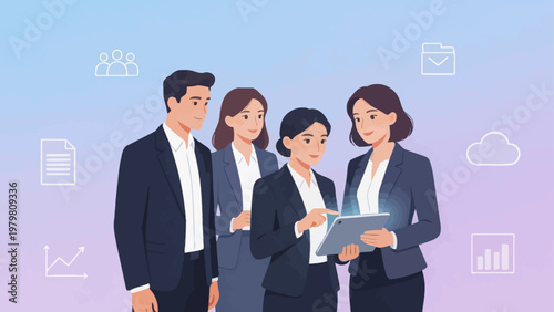 Business team with tablet