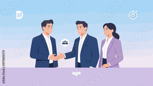 Business meeting handshake