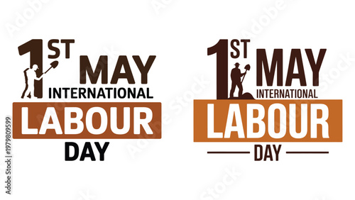 International Labour Day May 1st celebration logo and banner design elements  labour day