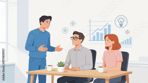 office meeting with people and charts