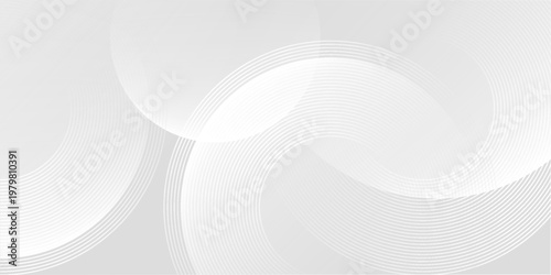 White abstract dot background with geometric shapes. Modern circle lines pattern. Minimal geometric design.  Suit for cover, poster.