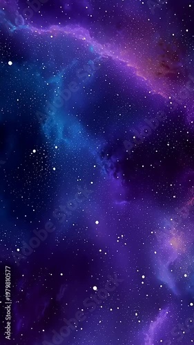 Cosmic Nebula Swirls: Deep Space Galaxy with Stars and Vibrant Purple Hues