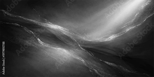 Abstract light rays monochrome glowing wave background