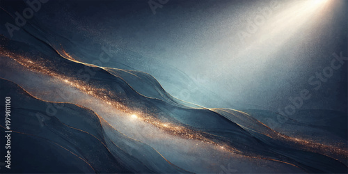 Abstract light rays background blue glowing wave texture