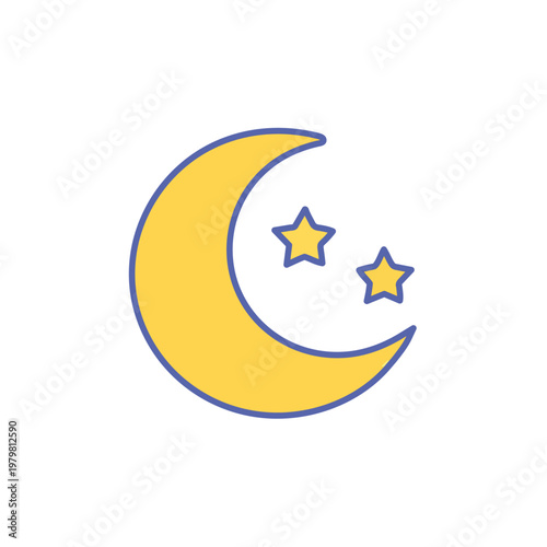 Moon and Stars Night Icon