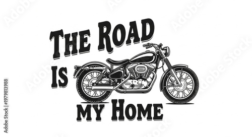 Motorcycle Road Home Illustration.