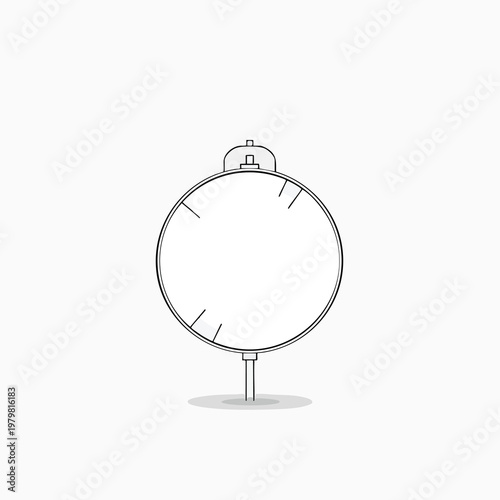 Minimalist Illustration of an Elegant Vintage Stopwatch on a White Background
