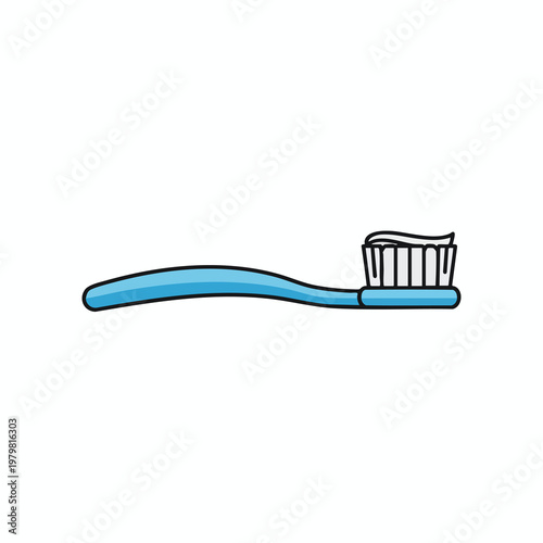 Close up of a Blue Toothbrush for Personal Dental Care and Oral Hygiene
