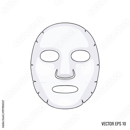 Detailed Illustration of a Facial Mask for Skincare and Beauty Treatments